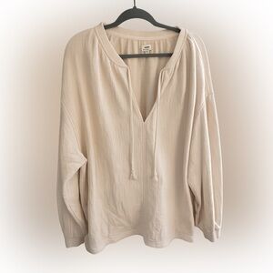 Aerie Easy Street sweatshirt in Natural, size Large